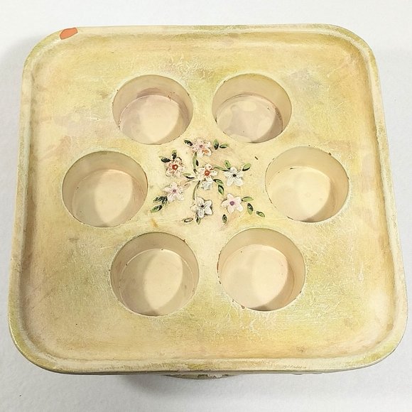 Vintage PartyLite Votive Pedestal Floral Design 6 Tealight Holder #1312 - Picture 5 of 11